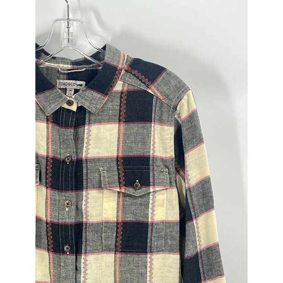 Toad & Co Reform Flannel Shirt Button Down Sz Medium - Picture 2 of 6